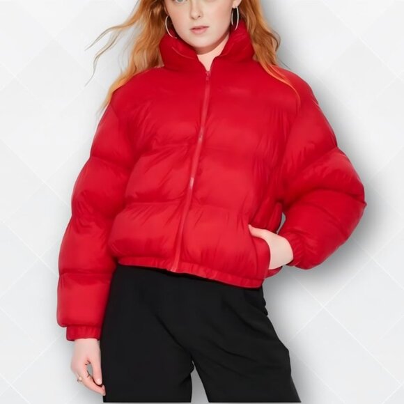 🔥 Wild Fable Women’s Red Long Puffer Jacket – Size M – WJK-100058 - Picture 2 of 3